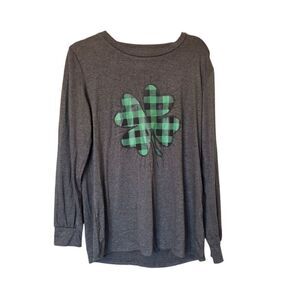 For Girls and Perfect life Girls Long Sleeve Gray Plaid Size L St. Patrick's Day